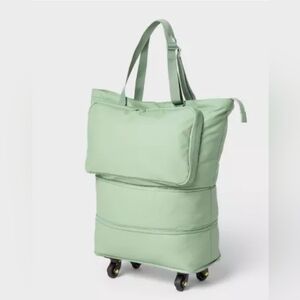 Collapsible Rolling Tote Green